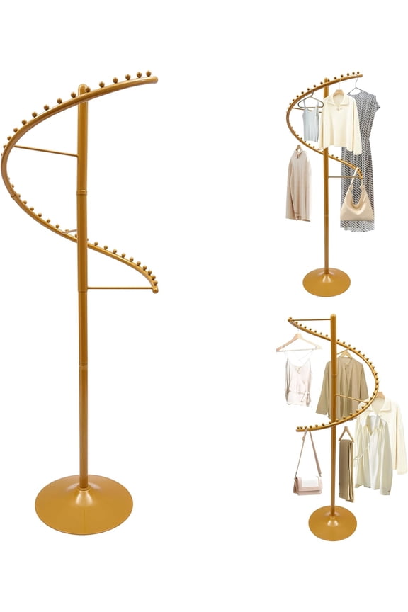 Creative Spiral Clothing Rack 38 Ball Heavy Duty Garment Rack Boutiques Retail Display Standing Metal Sturdy Freestanding Hanger