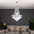 thumbnail image 1 of Miumaeov Crystal Foyer Chandelier Luxury K9 Crystal Pendant Light Indoors French Empire Ceiling Light Fixture Modern Suspension Raindrop Hanging Lamp Dining Room Decor E12 x 9, 1 of 2