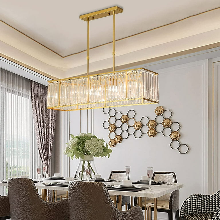 Chandelier rectangular sale dining table