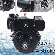Miumaeov Diesel Engine 4 Stroke Single Cylinder Air-Cooled Crude Oil Engine 247CC Small Agricultural Engine 3600r / min