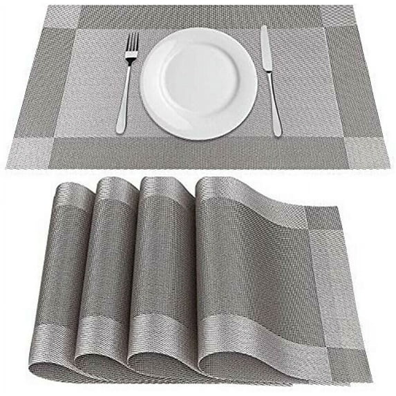 Miumaeov Dining Table Cloth Placemats 4Pcs 12x18 Inch Washable Heat-resistant Square Mat