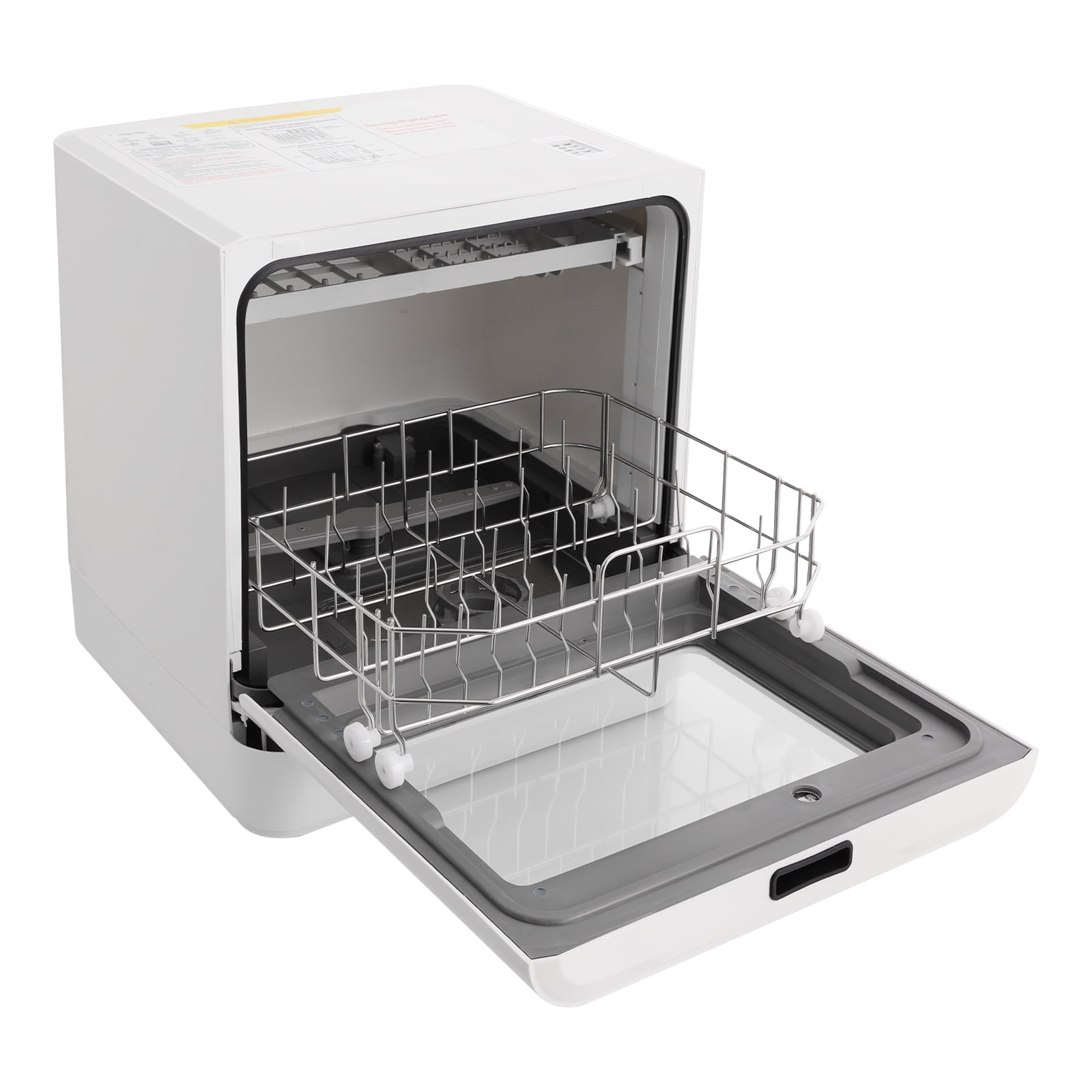 Miumaeov Dishwasher, 800W Electric Countertop Dishwasher Compact Dish Washing Machine with LED Display, Water Inlet Pipe & Drain Pipe, Portable Dishwasher