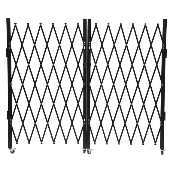 Miumaeov Double Folding Security Gate Rolling Door Gate Flexible Expanding Security Barricade Door 5.25' H x 9.84' W