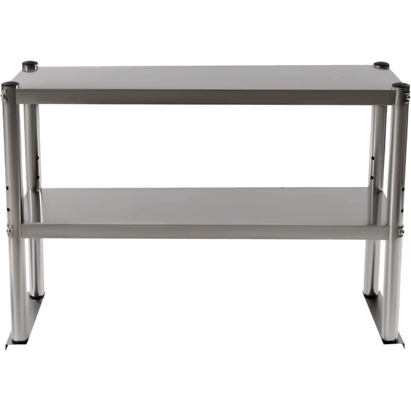 Miumaeov Double Overshelf of Stainless Steel 12'' x 36'' Weight Capacity 132lb, Commercial 2 Tier Shelf Height Adjustable Overshelf for Restaurant, Bar, Utility Room, Kitchen and Garage