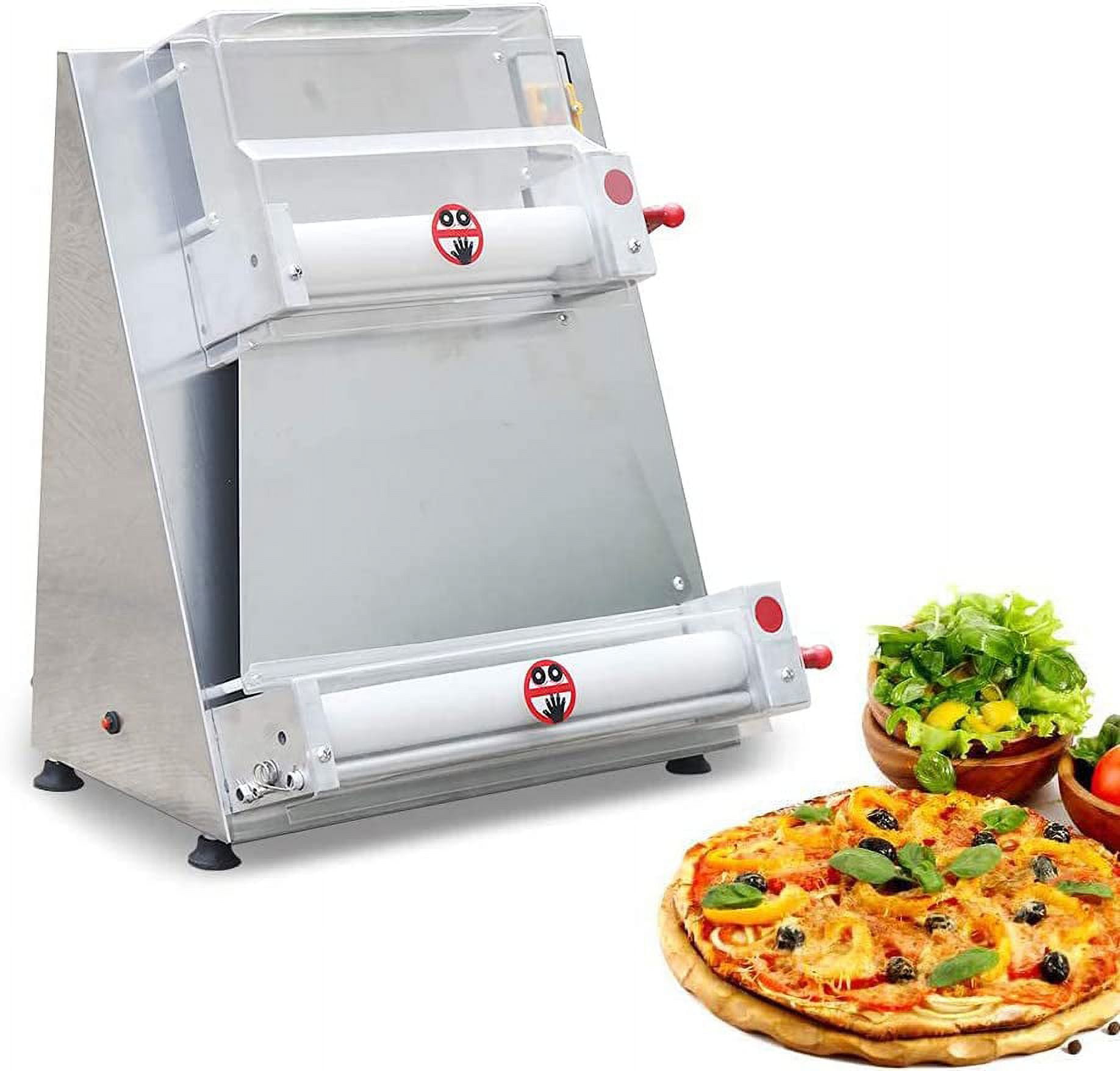 Miumaeov Dough Sheeter Electric 370W Commercial Max 15 Inch Pizza Dough Press Machine Stainless Steel Dough Roller Machine Pizza Maker