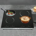 thumbnail image 1 of Miumaeov Electric 3000W Ceramic Cooktop Built-In Sensor Touch-Control with 9 Heating Levels One-piece Panel Electric Cooktop 4 Burners Ceramic Glass Stove Top, 1 of 17