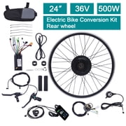 Miumaeov Electric Bicycle Motor Kit 36V 500W Front/Rear Wheel E-Bike Conversion Kit E-Bike Cycling Hub Conversion Dual Mode Controller