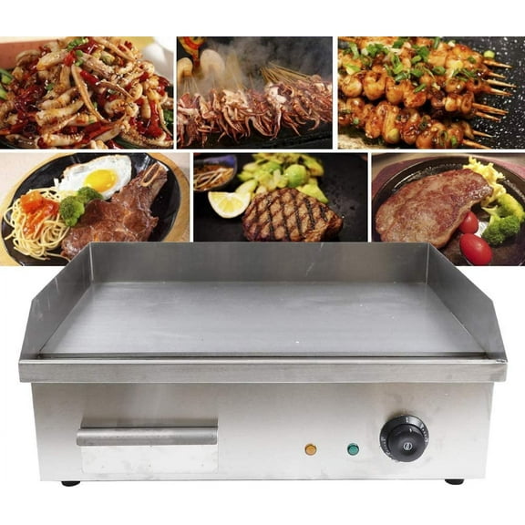 Miumaeov Electric Grill Griddle Nonstick Home Flat Restaurant Grill Cooktop BBQ Teppanyaki Hot Plate Commercial (1.6KW)
