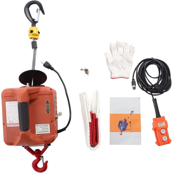 Miumaeov Electric Hoist Winch, 1100 Lbs Portable Electric Winch for Homes Factories Warehouses 110 Volt Wire Control Lifting Height 16ft/min