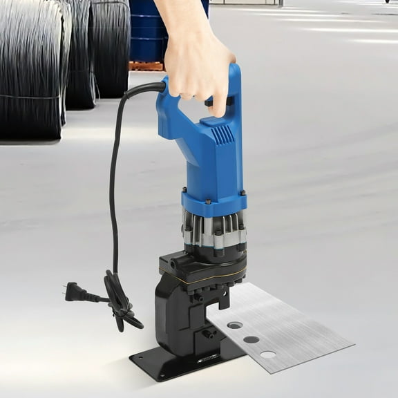 Miumaeov Electric Hydraulic Hole Puncher 1800W 220V for Metal Angle Steel Hole Punch for Iron Plate Copper Bar 5 Set 0.33 0.41 0.49 0.57 0.81inch