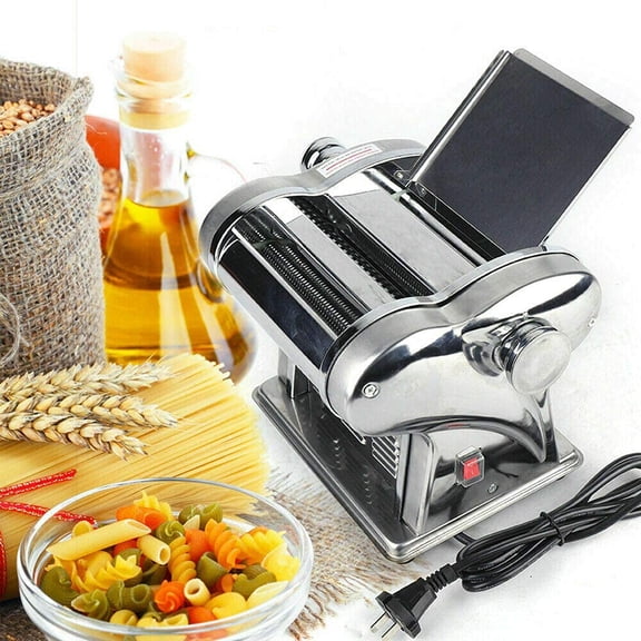 Miumaeov Electric Pasta Maker 110V, Automatic Noodle Machine with 8 Thickness Settings, 5.5 Inch Dough Roller for Spaghetti Fettuccine Dumpling Skin