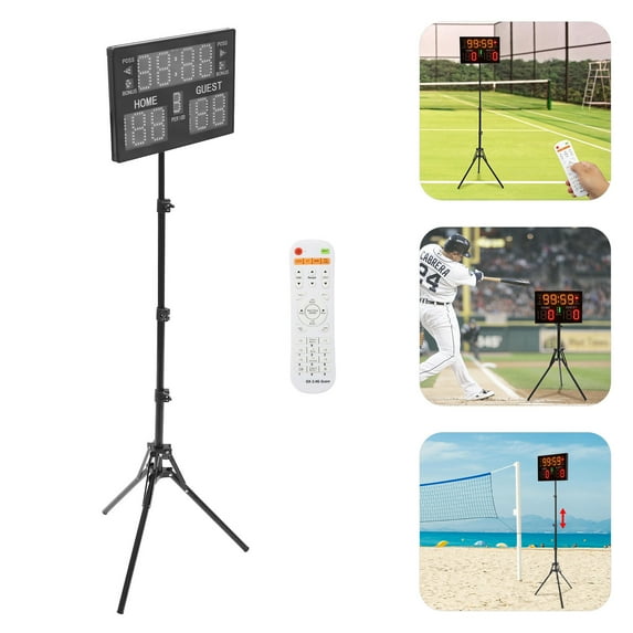Miumaeov Electric Scoreboard Adjustable Height LED Digital Display Electronic Scoreboard with Remote Control