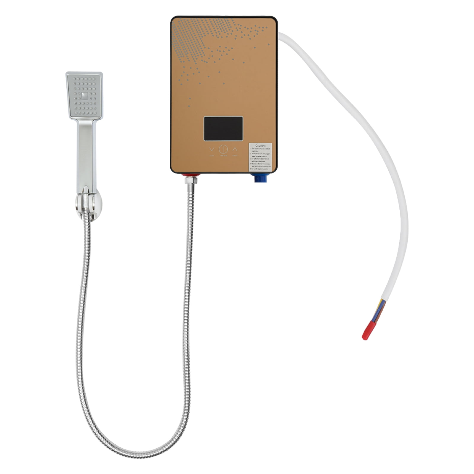 Miumaeov Electric Tankless Water Heater 4500w,110v Whole House Instant Water Heater With Shower Head&Shower Bracket,Adjustable Temperature/ Ipx4 /Thermostat Function
