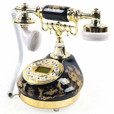 Miumaeov European Style Retro Vintage Phone Dial Phone Antique Landline Old Fashioned Telephones with Push Button Dial for Home and Office