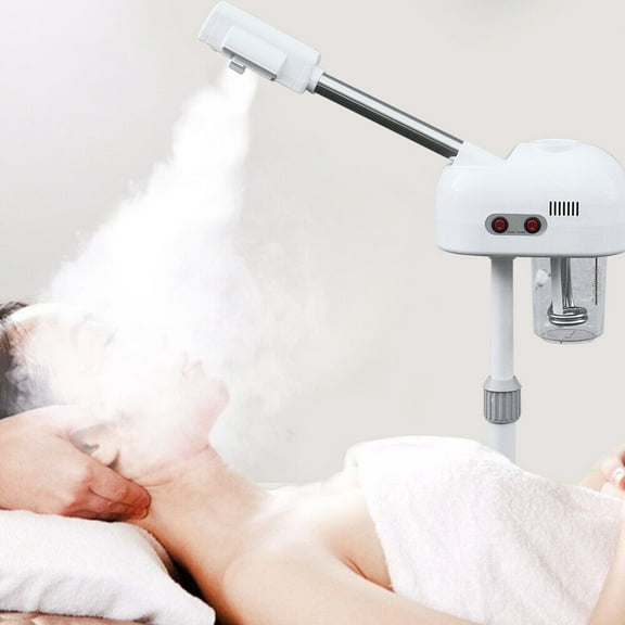 Miumaeov Facial Steamer Humidifier Vaporizer Mist Steam Inhaler Beauty Sprayer for Facial Deep Cleaning with 360 Degree Rotating Nozzle for Home Beauty Salon Private Care White