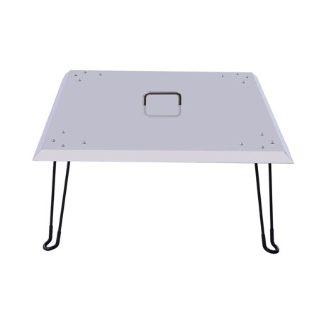 Miumaeov Fire Pit Heat Deflector Stainless Steel Fire Pit Cover with Foldable Legs and Carrying Handle Square Bonfire Heat Deflector for Indoor Outdoor 25" x 25" x 12"