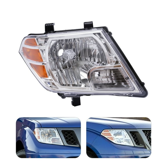 Miumaeov Fit for NissanFrontier Pickup Truck 2009-2018 Front Headlights Assembly Halogen Headlamps Passenger Headlight Black Housing and Clear Lens Right Side Only
