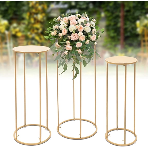 Miumaeov Flower Rack Vase Stand Prop Metal Art Geometric Column Geometric Detachable