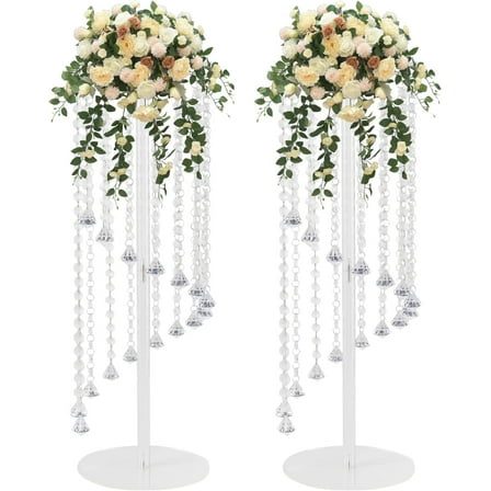 Miumaeov Flower Vases Acrylic Vase Stands Crystal Wedding Centerpiece