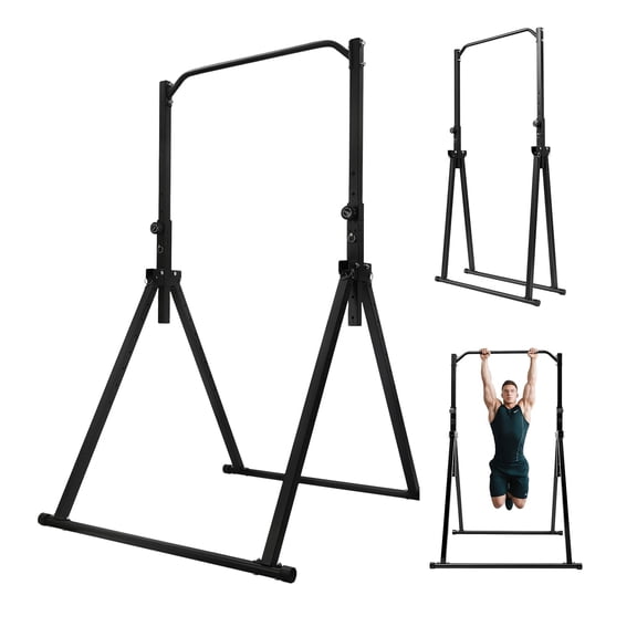 Miumaeov Foldable Pull Up Bar Free Standing, Height Adjustable Pull Up Station 440LBS, Outdoor Pullup Bar for Home Gym, Freestanding Pull Up Bar Power Tower, Foldable Pull Up Bar Dip Station