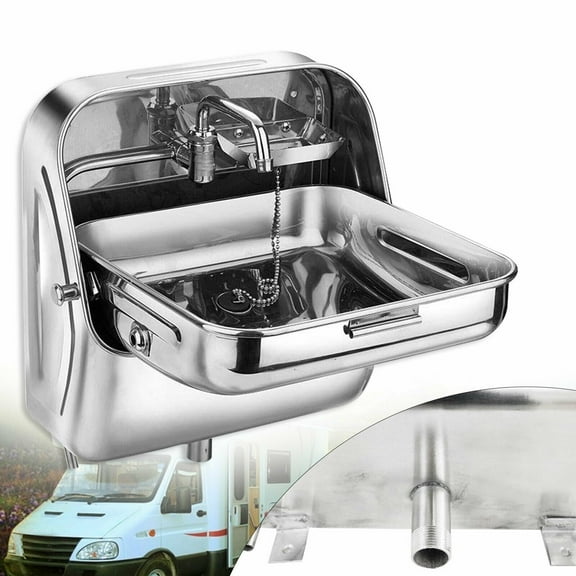 Miumaeov Folding Sink Caravan Boat RV Camper Sink W/ Water Faucet