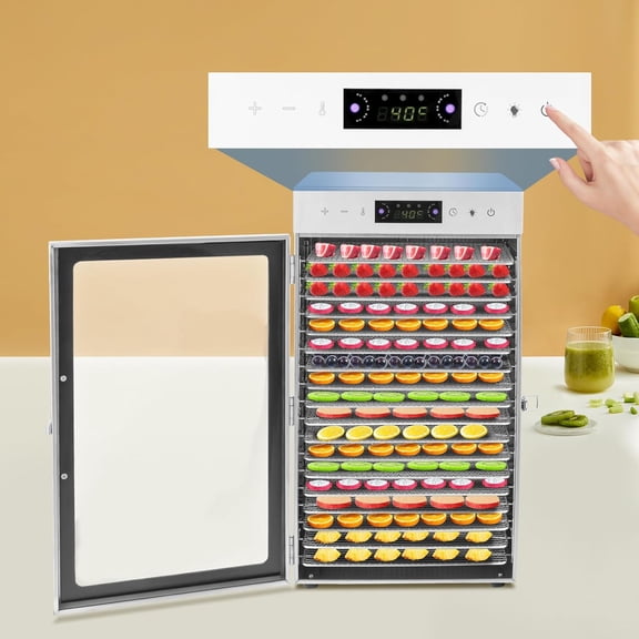Miumaeov Food Dehydrator 18-Tray Stainless Steel Dehydrator Machine for Jerky, Fruit, Meat, Herbs, 0~24 Hours Digital Time Control