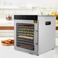 thumbnail interactive-video image 1 of 400W Electric Food Dehydrator Machine - 8 Trays, Stainless Steel, Adjustable Timer & Temp For Jerky, Fruit 1 of 3