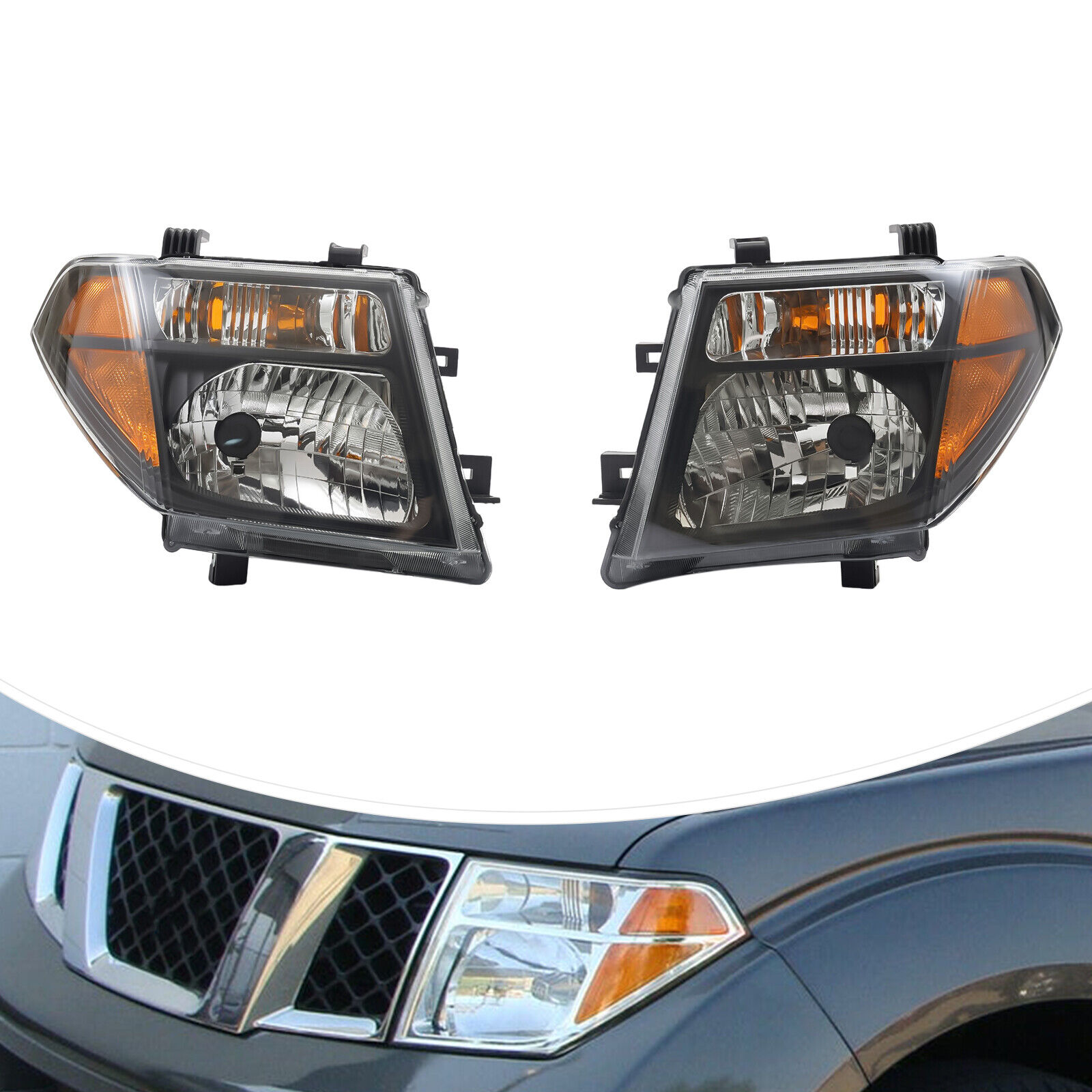 Pair Headlights For 1999-2004 Nissan Pathfinder – Left & Right Halogen, DOT/SAE