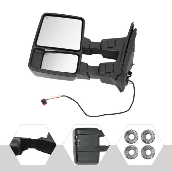 Miumaeov For 2008-2016 Ford F250 F350 F450 Left Driver Side Mirror Assembly Rear View Mirror w/ Blind Spot