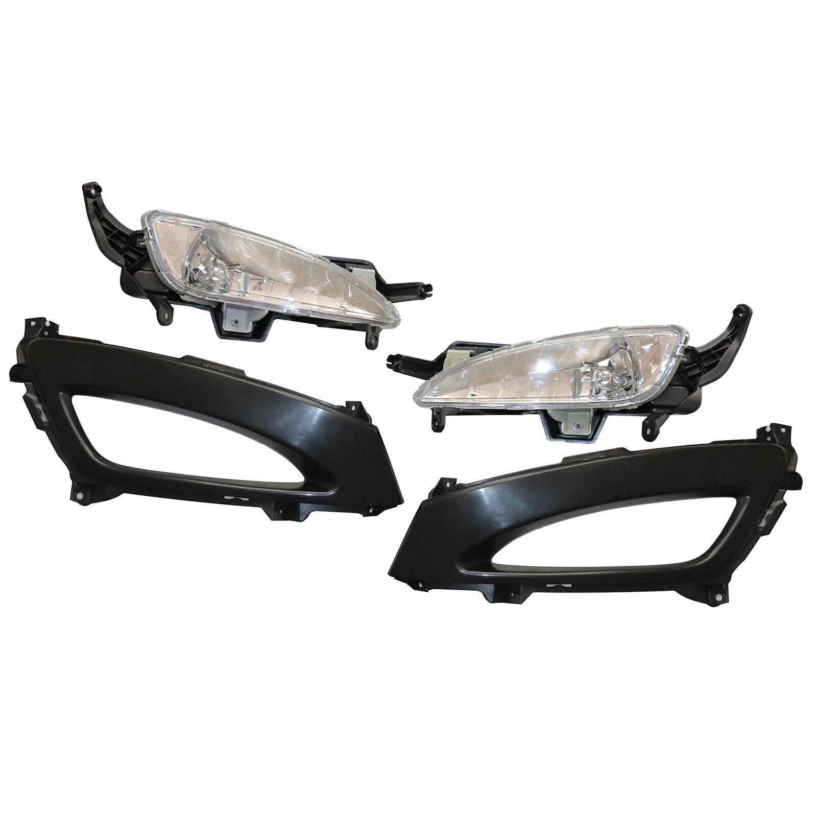 Mek-motoo Front Bumper Bezel Cover Set – Fits Kia Forte 2022-2023 – LH & RH (Pair) – Black Plastic - View #3