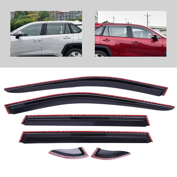 Miumaeov For 2019-2022 Toyota Rav4 Window Wind Guards Vent Visor Deflector Sun Rain Guard Shades 6 PCS Set