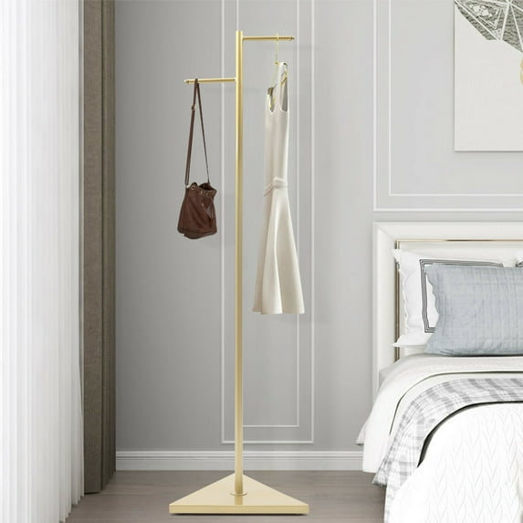 Miumaeov Free-standing Metal Coat Rack Hat Hanger Hall Tree Coat Hanger Stand Clothes Rack with Stable Base and 2 Hooks for Hallway Entryway