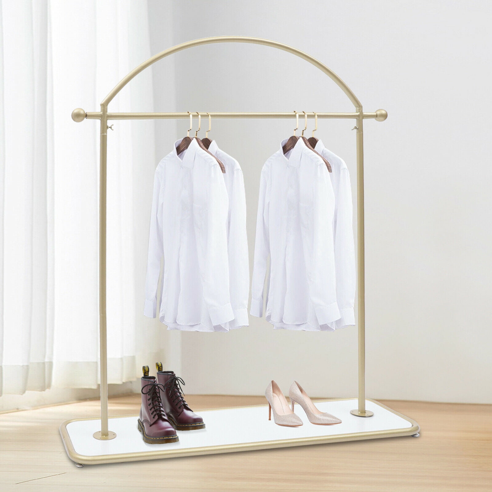 Freestanding Clothing Rack Metal Garment Rack Freestanding Hanger Double  Rails, Heavy Duty