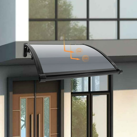 Miumaeov Front Door Canopy Rain Shelter Cover Wall Mounted Doors Windows Awning Sun Shutter 82cm*62cm*15cm