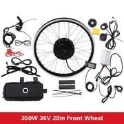 Miumaeov طقم تحويل الدراجة الكهربائية ذات العجلات الأمامية 36V 350W عجلة أمامية Ebike Motor E-Bike Conversion Kit Hub Motor Kit with LCD Display PAS Disc Brake for 20 * 1.95 Tire Battery غير مشمول