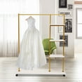 thumbnail image 1 of Miumaeov Garment Rack with 4-Tier Shelves and Universal wheels Wedding Dress Bridal Rack for Home Clothes Store, 1 of 13