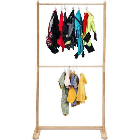 Miumaeov Garment Racks, Wooden Children Garment Clothes Rack, Armoire Display Stand Pet Cloth Organizer,Display And Store Children's or Pets' Clothing