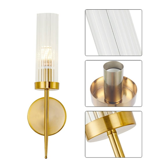 Miumaeov Glass Shade Wall Light Antique Gold Wall Sconce Lamp For Foyers Entryways Bedrooms