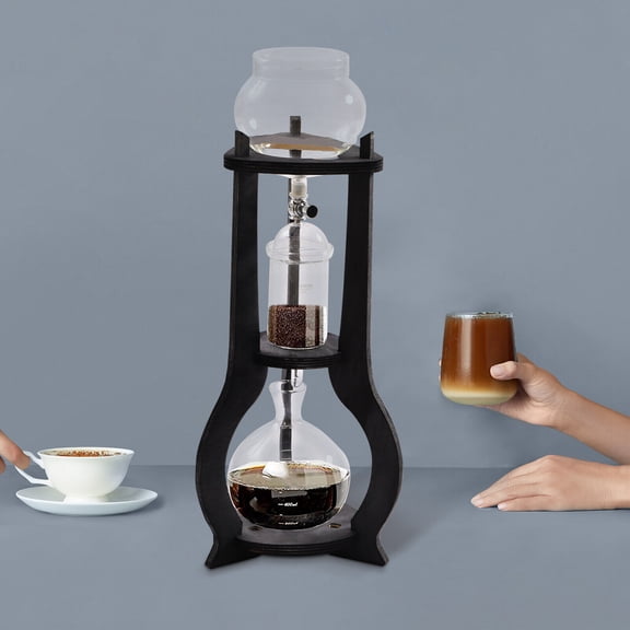 Miumaeov Glass Tabletop Coffee Maker Iced Coffee Cold Brew Drip Tower Coffee Maker Ice Coffee Machine Drip Coffee Maker 6-8 Cup for Home Office