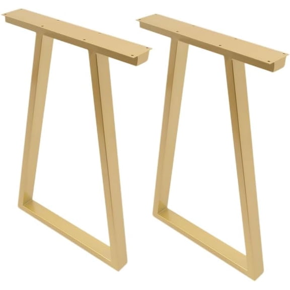 Miumaeov Gold Furniture Legs 28 Inch, 2 Pcs Trapezoid Metal Table Legs for Dining Desk Bench, Heavy Duty Kitchen Table Legs with Non-Slip Feet, Modern