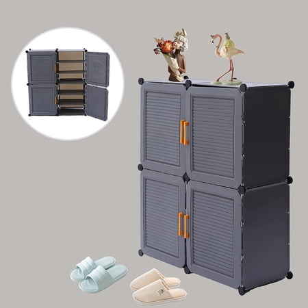 Miumaeov Grey Modern Shoe Rack Shoe Storage Cabinet Storage Freestanding Dustproof