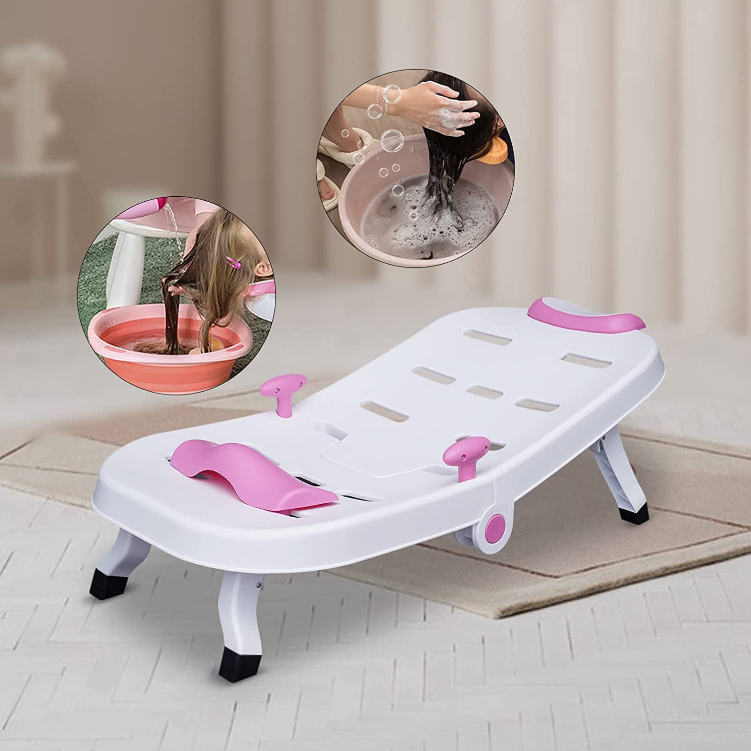 Miumaeov Hair Washing Chair, Retractable Chair Toddler Head Hair Rinser ...