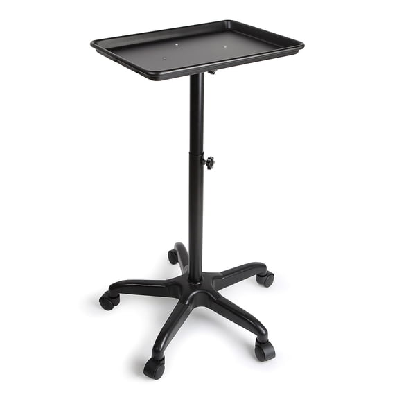 Miumaeov Hairdressing Tool Cart Adjustable Height Salon Rolling Trolley Aluminum Alloy for Salon Beauty Spa Tattoo Service Instrument Black
