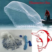 Miumaeov Hand Cast Fishing Net Network Bait Large Mesh Equip with Sinker Saltwater Bait Trap Fish Heavy Duty Does Not Wind Net Large Tension Strong and Not Rust 10FT/14FT/18FT/22FT