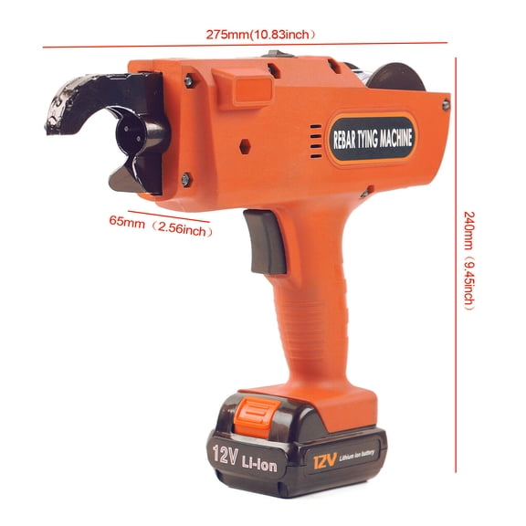 Miumaeov Handheld Automatic Wire Rebar Tying Machine Rebar Tier Tool 8-34mm Steel Bar Strapping Gun with 2 Batteries