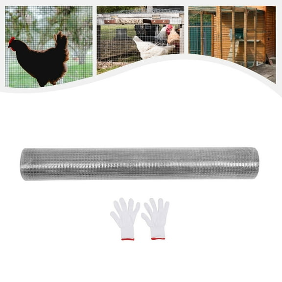 Miumaeov Hardware Cloth Galvanized After Welding Square Chicken Wire Welded Fence Mesh Roll Raised Garden Bed Plant Supports Poultry Netting Cage Wire Snake Fence