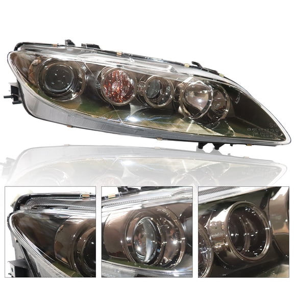 Miumaeov Headlamps Assembly Replacement for 2006 2007 2008 Mazda 6 Halogen Headlights OEM Right Side Black Housing Clear Lens