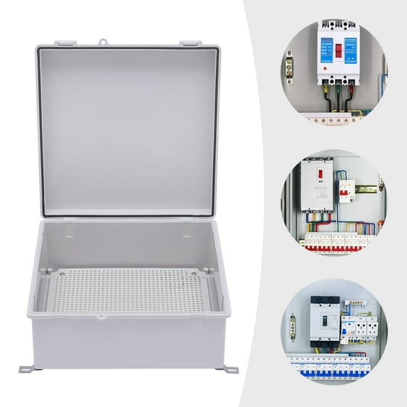 Miumaeov Hinged Cover Stainless Steel Project Box with Mounting Plate ABS Plastic DIY Electrical Box IP67 Waterproof Box