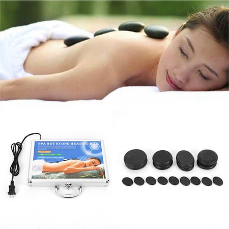 Miumaeov  Hot Massage Stone Volcanic Stones Kit Rock SPA Oiled Massage Machine + Box