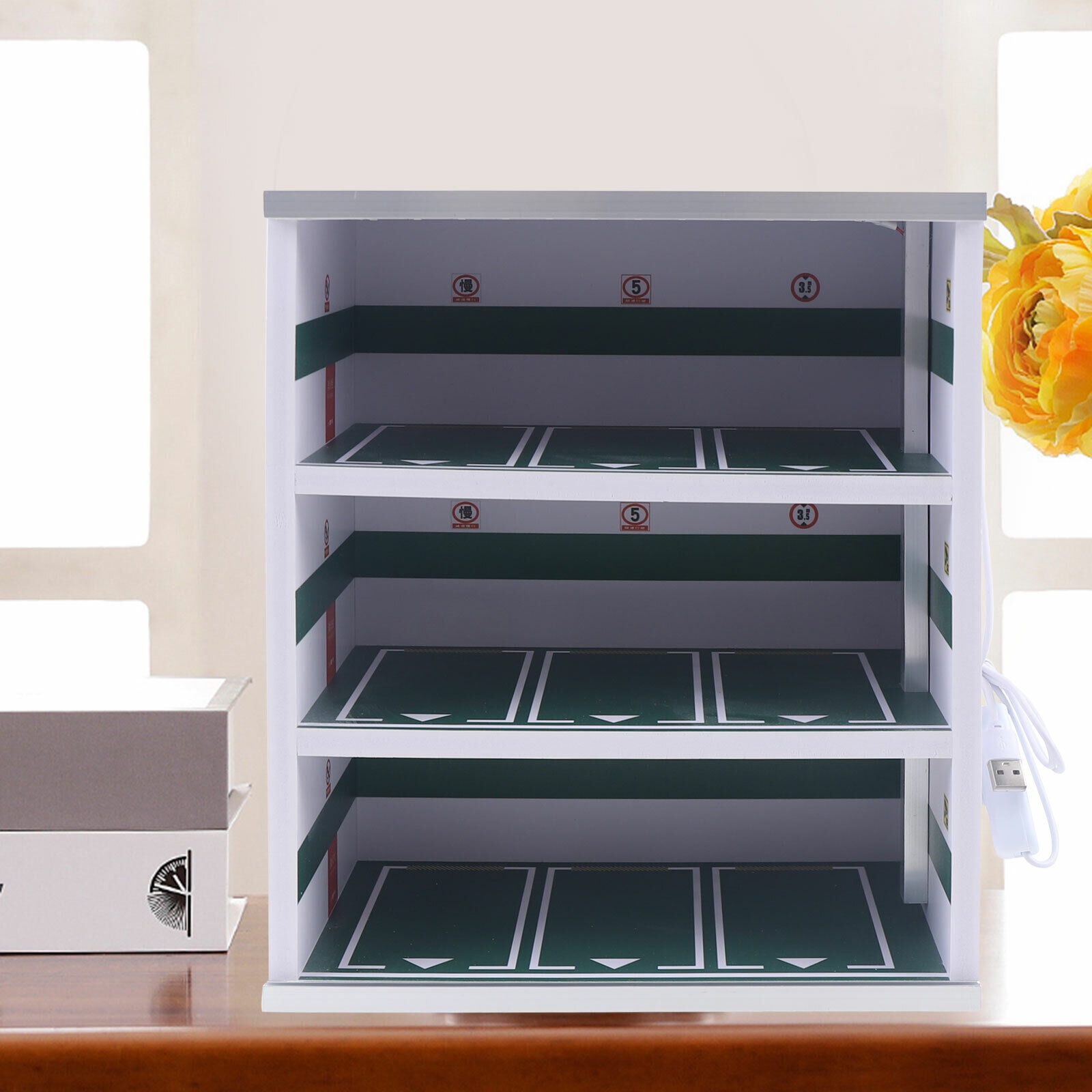 Miumaeov Hot Wheels Display Case 1/43 Scale Car Garage Display Case with LED Light 5V USB